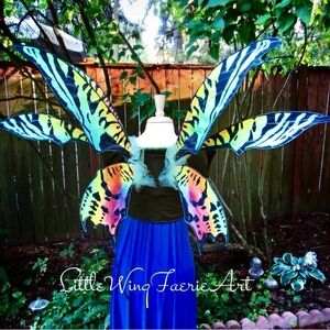 Sunset Moth Wings by Little Wing Faerie Art